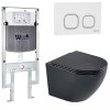 Подвесной унитаз с инсталляцией WeltWasser Amberg 497 ST / Merzbach 043 MT-BL / Amberg RD-WT 10000011338 черный матовый