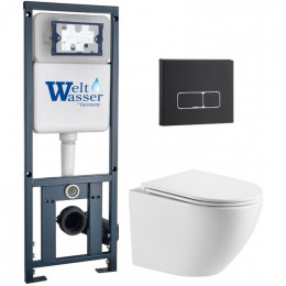 Подвесной унитаз с инсталляцией WeltWasser Marberg 410 / Merzbach 043 MT-WT / MAR 410 SE MT-BL 10000011435 белый матовый