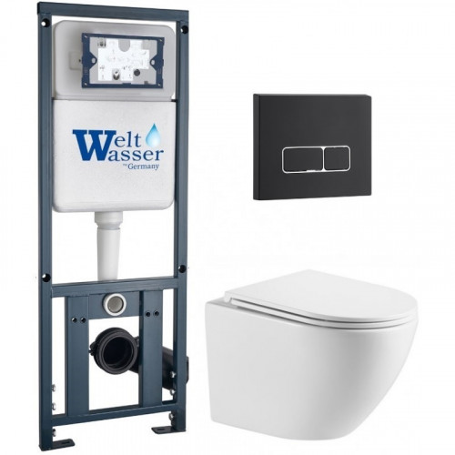 Подвесной унитаз с инсталляцией WeltWasser Marberg 410 / Merzbach 043 MT-WT / MAR 410 SE MT-BL 10000011435 белый матовый