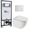 Подвесной унитаз с инсталляцией WeltWasser Marberg 507 / Merzbach 043 XL GL-WT / MAR 507 SE GL-WT 10000013808 белый глянцевый