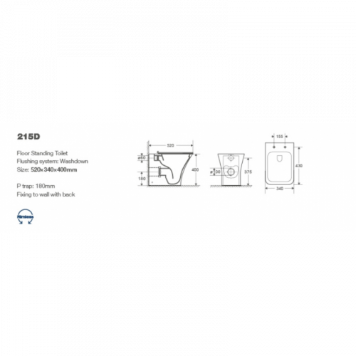 Унитаз приставной Cerutti SPA Vettore F 215D
