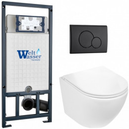 Подвесной унитаз с инсталляцией WeltWasser Marberg 507 / Merzbach 043 GL-WT / MAR 507 RD MT-BL 10000011316 белый глянцевый