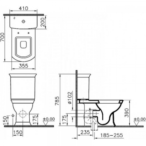 Унитаз напольный Vitra Serenada 9722B003-7203