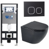 Подвесной унитаз с инсталляцией WeltWasser Amberg 506 / Merzbach 043 MT-BL / Amberg RD-BL 10000011340 черный матовый