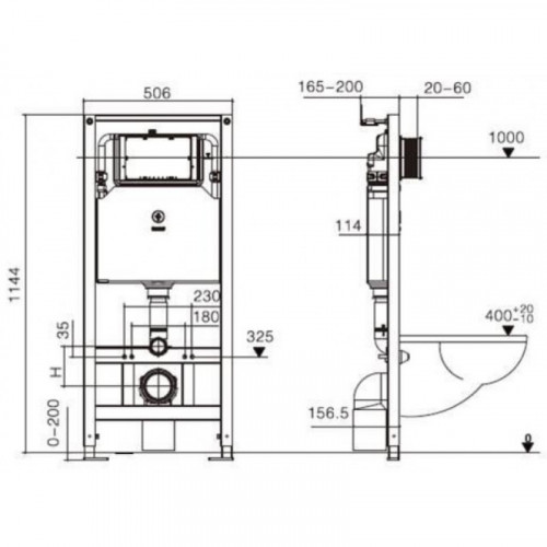 Подвесной унитаз с инсталляцией WeltWasser Amberg 506 / Heimbach 043 GL-WT / Amberg RD-WT 10000012149 белый глянец