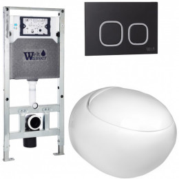 Подвесной унитаз с инсталляцией WeltWasser Amberg 506 ST / Jeckenbach 004 GL-WT / Amberg RD-BL 10000006887 белый глянец