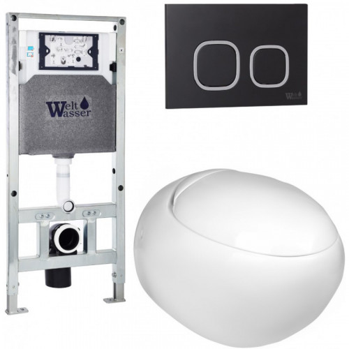 Подвесной унитаз с инсталляцией WeltWasser Amberg 506 ST / Jeckenbach 004 GL-WT / Amberg RD-BL 10000006887 белый глянец