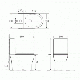 Чаша унитаза Aquanet Rimless Roll 2-C 240206 с сидением Soft Close Slimseat