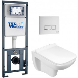 Подвесной унитаз с инсталляцией WeltWasser Marberg 410 / Kehlbach 004 GL-WT / MAR 410 SE GL-WT 10000010730 белый глянец
