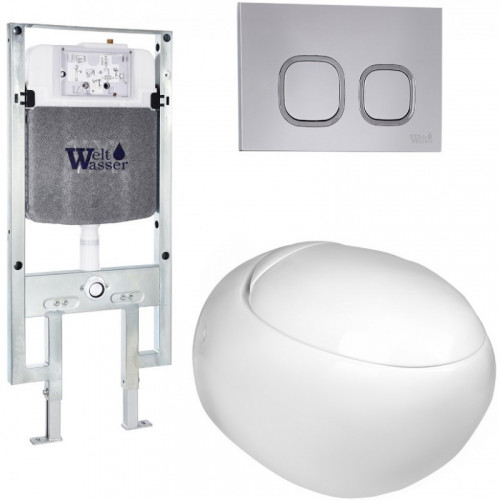 Подвесной унитаз с инсталляцией WeltWasser Amberg 497 ST / Jeckenbach 004 GL-WT / Amberg RD-CR 10000006712 белый глянец