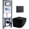 Подвесной унитаз с инсталляцией WeltWasser Marberg 410 / Merzbach 043 XL MT-BL / MAR 410 RD MT-BL 10000014142 черный матовый