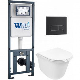 Подвесной унитаз с инсталляцией WeltWasser Marberg 410 / Telbach 004 GL-WT / MAR 410 SE MT-BL 10000011129 белый глянцевый