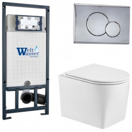 Подвесной унитаз с инсталляцией WeltWasser Marberg 507 / Nesenbach 004 GL-WT / MAR 507 RD-CR 10000008942 белый глянцевый