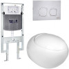 Подвесной унитаз с инсталляцией WeltWasser Amberg 497 ST / Jeckenbach 004 GL-WT / Amberg RD-MT CR 10000006713 белый глянец