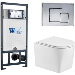 Подвесной унитаз с инсталляцией WeltWasser Marberg 507 / Nesenbach 004 GL-WT / MAR 507 SE-CR 10000008943 белый глянцевый