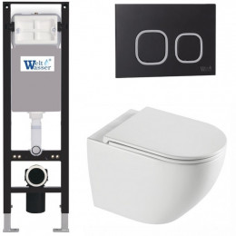Подвесной унитаз с инсталляцией WeltWasser Amberg 350 / Merzbach 043 XL GL-WT / Amberg RD-BL 10000013756 белый глянцевый