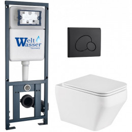Подвесной унитаз с инсталляцией WeltWasser Marberg 410 / Hofbach 041 GL-WT / MAR 410 RD MT-BL 10000011677 белый глянец