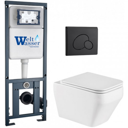 Подвесной унитаз с инсталляцией WeltWasser Marberg 410 / Hofbach 041 GL-WT / MAR 410 RD MT-BL 10000011677 белый глянец