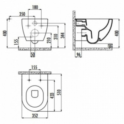 Унитаз подвесной Creavit Free FE322-11CB00E-0000