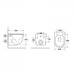 Унитаз подвесной OWL 1975 Eld Cirkel-H TOWLT190101