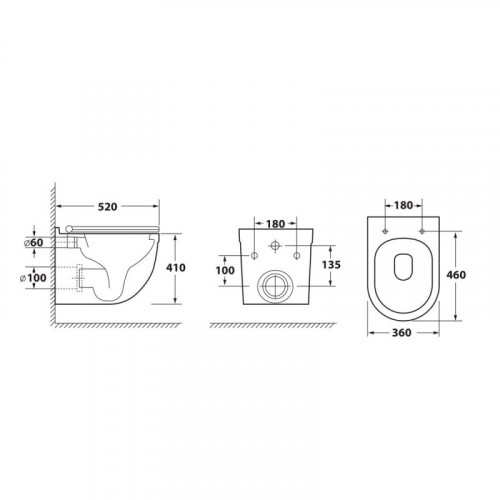 Унитаз подвесной OWL 1975 Eld Cirkel-H TOWLT190101
