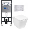 Подвесной унитаз с инсталляцией Weltwasser Amberg 506 / Gelbach 043 GL-WT / Amberg RD-MT CR 10000011863 белый глянцевый