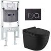 Подвесной унитаз с инсталляцией WeltWasser Amberg 497 ST / Heimbach 043 MT-BL / Amberg RD-BL 10000012231 черный матовый