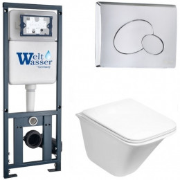 Подвесной унитаз с инсталляцией WeltWasser Marberg 410 / Rotbach 004 GL-WT / MAR 410 RD-CR 10000006497 белый глянцевый