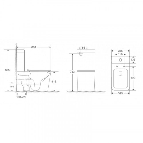 Унитаз-компакт Vincea Tornado Q-Line VT2-12T с сиденьем soft-close белый