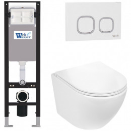 Подвесной унитаз с инсталляцией WeltWasser Amberg 350 / Merzbach 043 GL-WT / Amberg RD-WT 10000012377 белый глянцевый