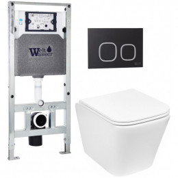 Подвесной унитаз с инсталляцией Weltwasser Amberg 506 ST / Gelbach 043 GL-WT / Amberg RD-BL 10000011866 белый глянцевый