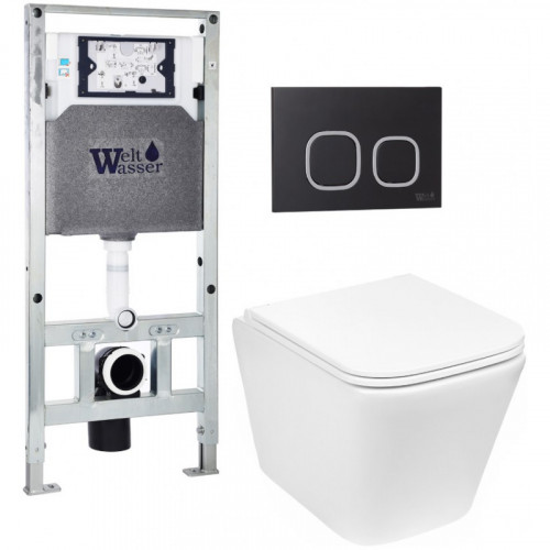 Подвесной унитаз с инсталляцией Weltwasser Amberg 506 ST / Gelbach 043 GL-WT / Amberg RD-BL 10000011866 белый глянцевый
