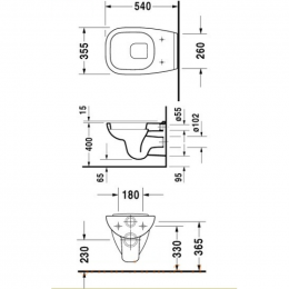 Навесной | подвесной  унитаз Duravit D-Code 253509 (220909)
