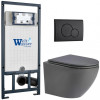 Подвесной унитаз с инсталляцией WeltWasser Marberg 507 / Merzbach 043 MT-GR / MAR 507 RD MT-BL 10000011399 серый матовый