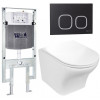 Подвесной унитаз с инсталляцией WeltWasser Amberg 497 ST / Odenbach 004 GL-WT / Amberg RD-BL 10000006651 белый глянцевый