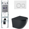 Подвесной унитаз с инсталляцией WeltWasser Amberg 350 ST / Merzbach 041 XL MT-BL / Amberg RD-WT 10000010931 черный матовый