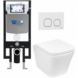 Подвесной унитаз с инсталляцией Weltwasser Amberg 497 / Gelbach 043 GL-WT / Amberg RD-WT 10000011854 белый глянцевый