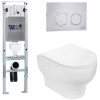 Подвесной унитаз с инсталляцией WeltWasser Amberg 350 ST / Erlenbach 004 GL-WT / Amberg RD-MT CR 10000006507 белый глянец