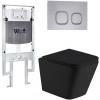 Подвесной унитаз с инсталляцией Weltwasser Amberg 497 ST / Gelbach 043 MT-BL / Amberg RD-CR 10000011981 черный матовый
