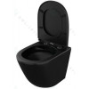Унитаз подвесной безободковый OWL Vind Cirkel-H Matt Black OWLT190305 с сиденьем DP микролифт