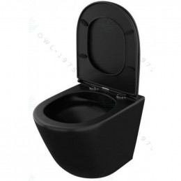 Унитаз подвесной безободковый OWL Vind Cirkel-H Matt Black OWLT190305 с сиденьем DP микролифт