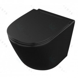 Унитаз подвесной безободковый OWL Vind Cirkel-H Matt Black OWLT190305 с сиденьем DP микролифт