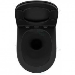 Унитаз подвесной безободковый OWL Vind Cirkel-H Matt Black OWLT190305 с сиденьем DP микролифт