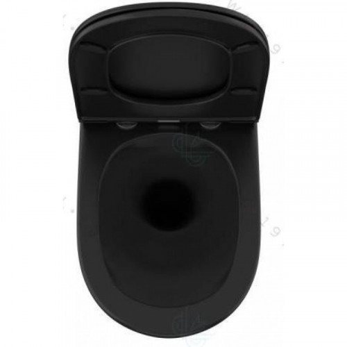 Унитаз подвесной безободковый OWL Vind Cirkel-H Matt Black OWLT190305 с сиденьем DP микролифт