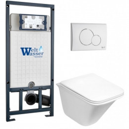 Подвесной унитаз с инсталляцией WeltWasser Marberg 507 / Rotbach 004 GL-WT / MAR 507 RD GL-WT 10000010978 белый глянцевый