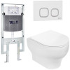 Подвесной унитаз с инсталляцией WeltWasser Amberg 497 ST / Erlenbach 004 GL-WT / Amberg RD-WT 10000006686 белый глянец