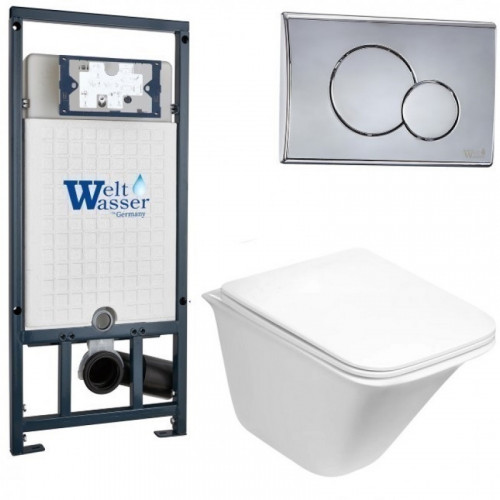 Подвесной унитаз с инсталляцией WeltWasser Marberg 507 / Rotbach 004 GL-WT / MAR 507 RD 10000006986 белый глянцевый