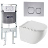 Подвесной унитаз с инсталляцией WeltWasser Amberg 497 ST / Merzbach 043 XL GL-WT / Amberg RD-CR 10000013772 белый глянцевый
