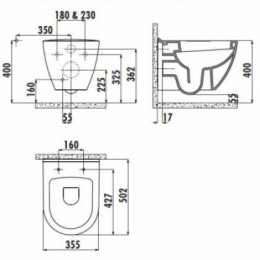 Унитаз подвесной с биде Creavit Free FE320-00CM00E-0000 капучино