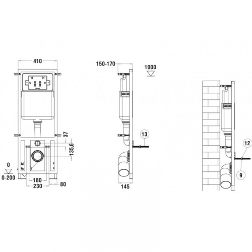 Подвесной унитаз с инсталляцией WeltWasser Marberg 410 / Hofbach 041 GL-WT / MAR 410 SE-CR 10000011678 белый глянец